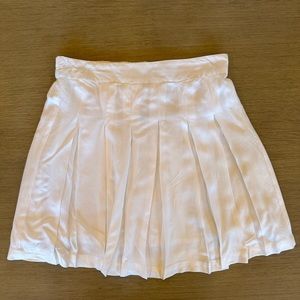 White Cotton Pleated Skirt